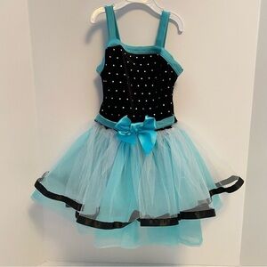 Weissman Oh, Pretty Woman Velvet Tulle Foil Dot Dance Recital Costume Size SC